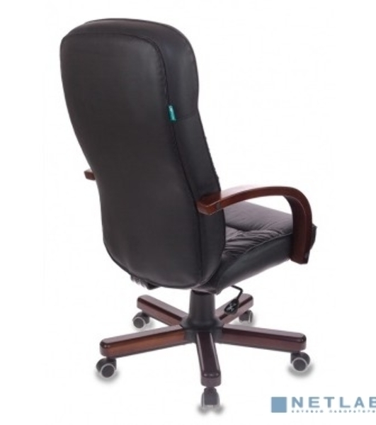 Кресло Бюрократ T-9908/WALNUT черный, кожа