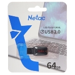 Флешка USB Netac U197 (NT03U197N-064G-20BK), 64Gb, USB 2.0, R/W 25/10, черный/красный, фото16