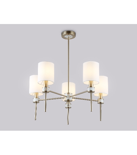 Люстра Ambrella light LH72371/5 DBS/WH темная латунь/белый E14/5 max 40W D680*720