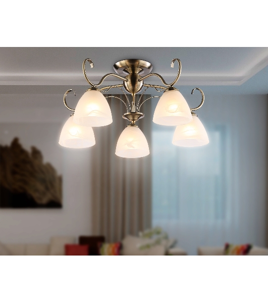 Светильник Ambrella light TR3046/5 SB/FR бронза/белый матовый E27/5 max 40W D595*285