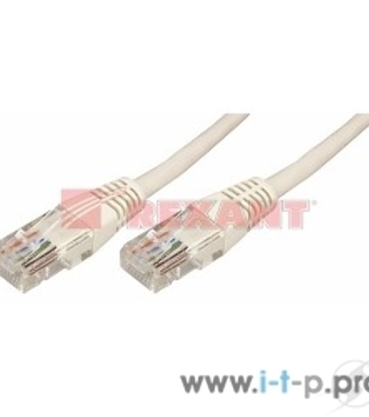 Коммутационный шнур Rexant патч-корд U/UTP RJ45-RJ45, cat.5e, PVC серый, 3м