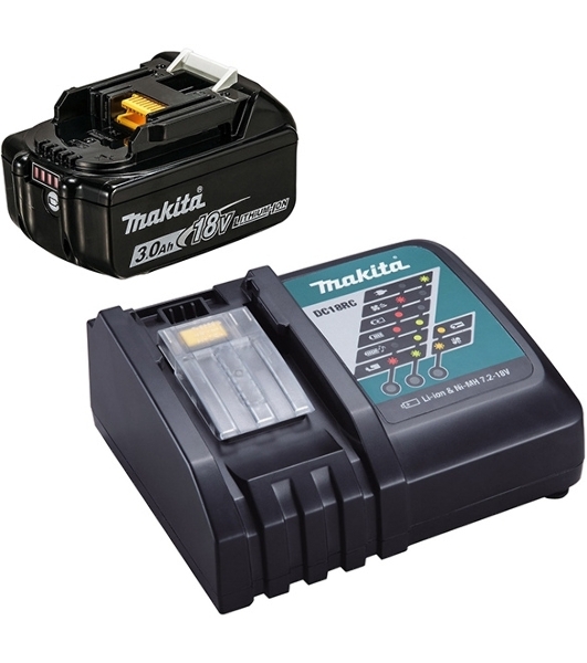 Аккумулятор Makita 191A25-2/+з\у, DC18RC-1шт(б\зар)+BL1830B-1шт,18В,3.0Ач,Li-ion,кор
