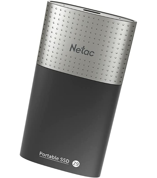 Внешний SSD Netac Z9, 128 Gb, USB 3.2 Gen 2 Type-C, R/W 550/480, черный