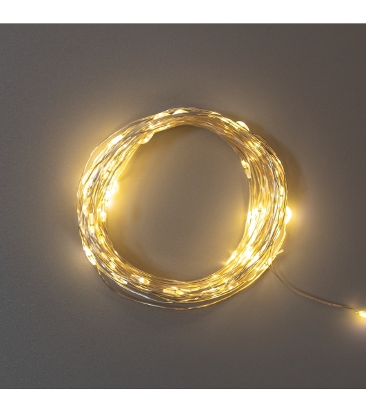 Гирлянда Neon-night Роса 10м, 100 LED, теплый белый, IP44, на батарейках 3хАА, с пультом 8 режимов