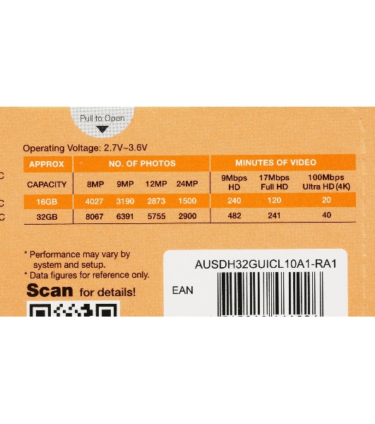 Флеш карта microSD 32Gb ADATA microSDHC Class 10 UHS-I A1 100/20 MB/s (SD адаптер)