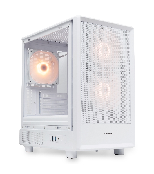 Компьютерный корпус HSPD M310, Mesh Mini-tower, белый, TG, 0.4 SPCC, 3x120мм ARGb mATX, mITX 180/280/160мм 1x2.5', 1x3.5', 4xPCI 2xUSB-A 3.0 452x277x418мм