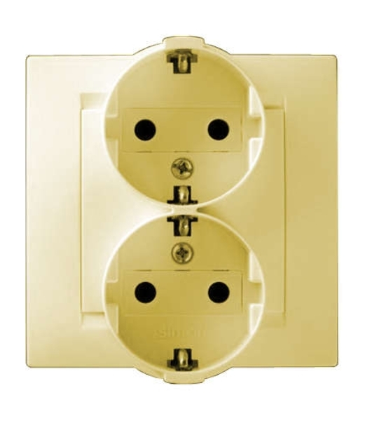 Розетка 2-м СП Simon15 с заземл. сл. кость Simon 1590459-031