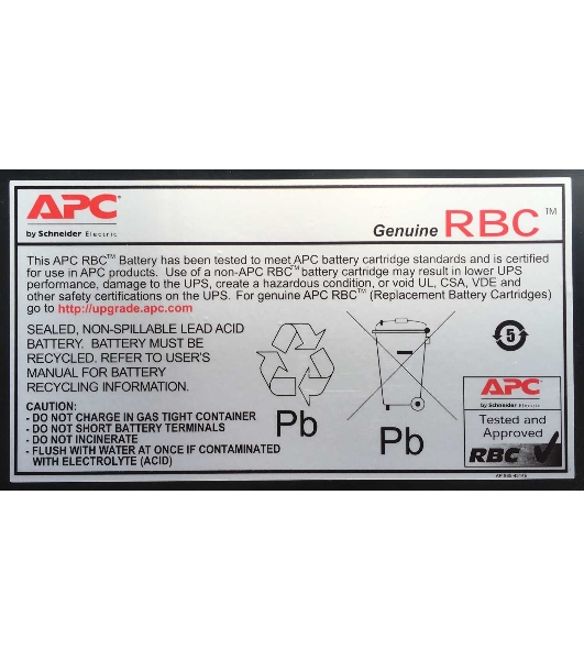 Батарея для ИБП APC RBC55 APC Replacement Battery Cartridge (2 шт. в уп-ке)