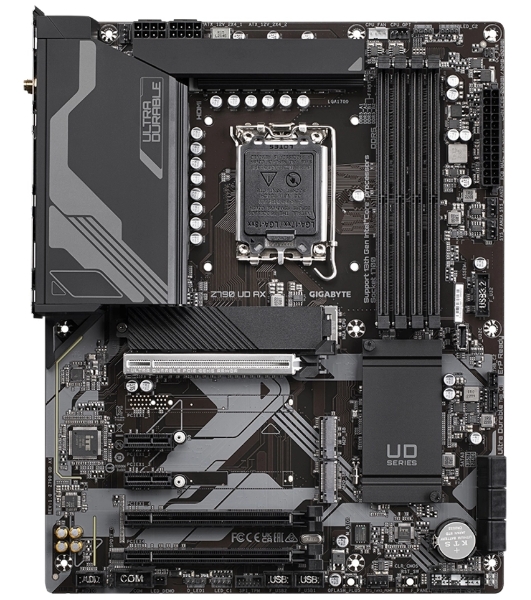 Материнская плата Gigabyte Z790 UD AX (V1.1/V1.2), LGA 1700, Intel Z790, 4xDDR5, 6xSATA, 3xM.2, 1xPCIe 5.0 x16, 1xPCIe 4.0 x4, 1xPCIe 3.0 x1, 1xHDMI, 1xDP, 1x 2.5Gb LAN, 4xUSB-A 2.0, 4xUSB-A 3.2 Gen 1, 1xUSB-A 3.2 Gen 2, 1xUSB-C 3.2 Gen 2x2, 7.1, ATX