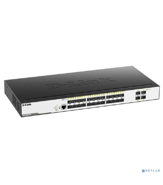 Коммутатор D-Link DGS-3000-28XS/B1A, 24×1 Гбит/с SFP + 4×10 Гбит/с SFP+, управляемый