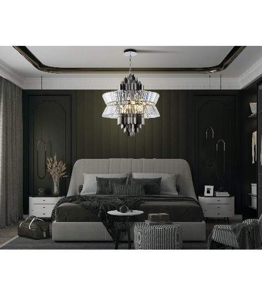 Люстра Ambrella light LH41026/18 BK/CL черный/прозрачный E14*18 max 40W D700*750