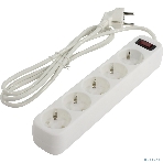 Сетевой фильтр Smartbuy SBSP-18-W Smartbuy One, 10А, 2 200 Вт, 5 розеток, длина 1,8 м, белый (SBSP-18-W)/45, фото 1