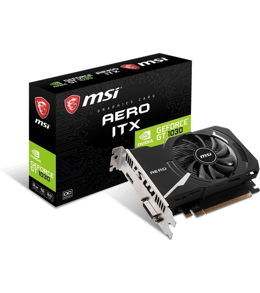 Видеокарта MSI PCIE16 GT1030 2GB GDDR4 GT 1030 AERO ITX 2GD4 OC
