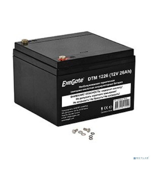 Батарея для ИБП ExeGate DTM 1226 (12V 26Ah), клеммы под болт М5