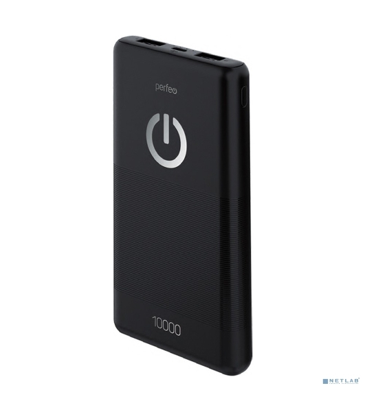 Портативный аккумулятор Perfeo 10000 mAh + Micro usb/In Micro usb/Out USB 1 А, 2.1A/черный (PF_B4296)