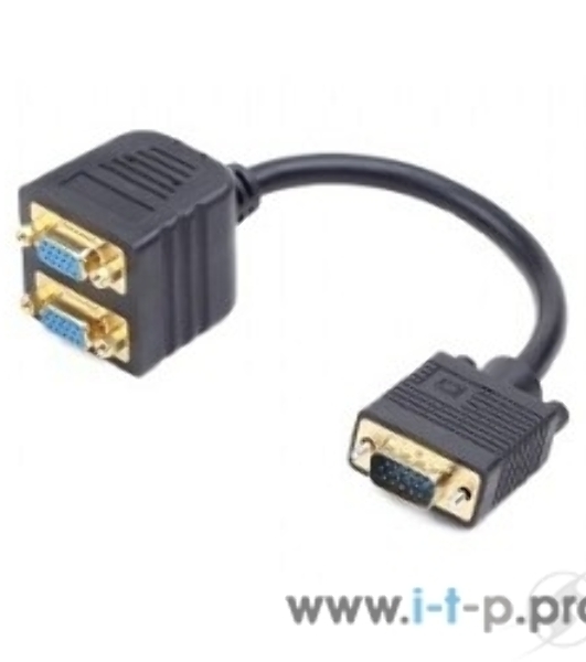 Разветвитель VGA Cablexpert CC-VGAX2-20CM, HD15M/2x15F, 1 компьютер - 2 монитора