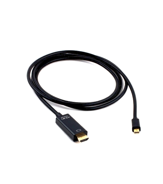 Кабель Cablexpert mDP-HDMI, 20M/19M, 1.8м, черный, позол.разъемы, пакет (CC-mDP-HDMI-6)