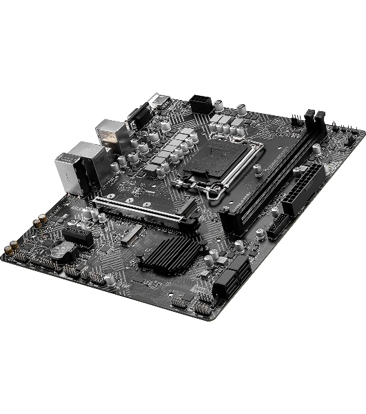 Материнская плата MSI PRO H610M-G DDR4, LGA 1700, Intel H610, 2xDDR4, 4xSATA, 1xM.2, 1xPCIe 4.0 x16, 1xPCIe 3.0 x1, 1xHDMI, 1xDP, 1xVGA, 1xRJ45 1Gb, 2xUSB-A 3.2 Gen 1, 4xUSB-A 2.0, 3x3.5мм, 7.1, mATX