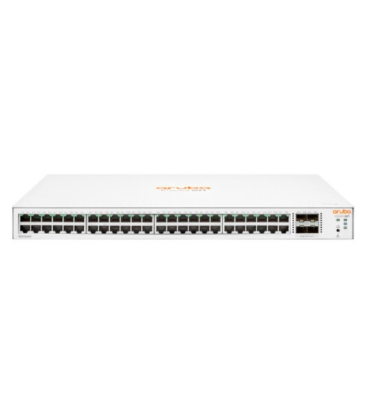 Коммутатор HPE Aruba Instant On 1830 48G 24p Class4 PoE 4SFP 370W, 24×1 Гбит/с PoE+ + 4×1 Гбит/с SFP, настраиваемый