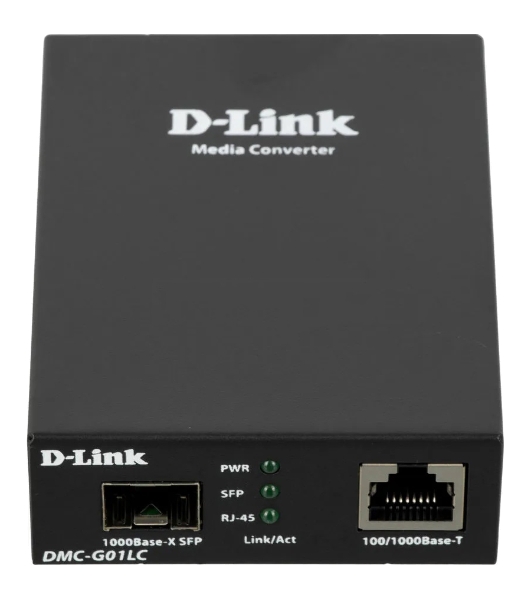 Медиаконвертор D-Link DMC-G01LC/C1A, Media Converter with 1 100/1000Base-T port and 1 100/1000Base-X SFP port.