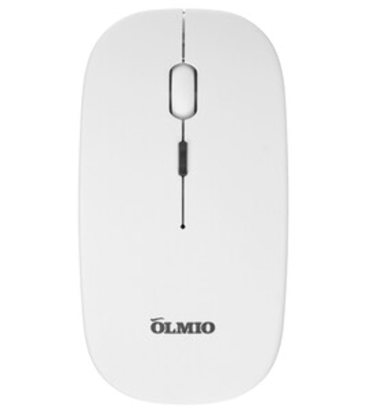 Мышь беспроводная OLMIO WM-21 белый, бесшумная, 3 кнопки с подсветкой, 1600 dpi