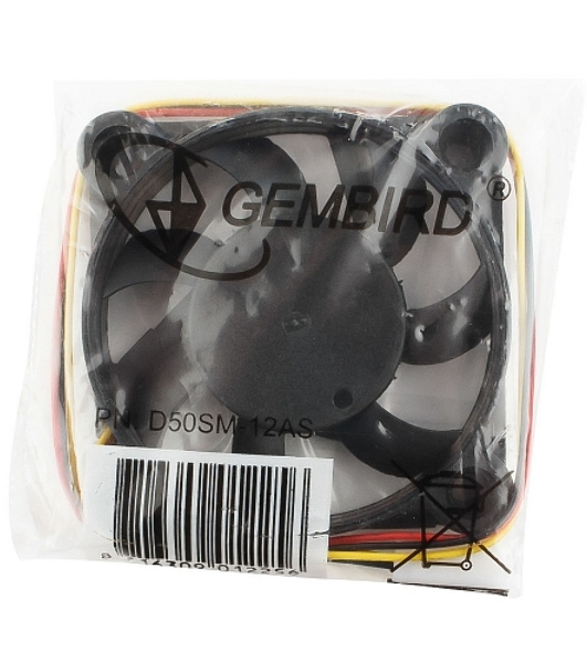 Вентилятор для корпуса Gembird черный 50мм 4500rpm 24db 3-pin 827