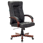 Кресло Бюрократ KB-10WALNUT/B/LEATH черный, кожа, фото9