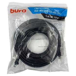 Патч-корд Buro UTP 4 пары cat.5e CCA molded 30м черный RJ-45 (m)-RJ-45 (m)