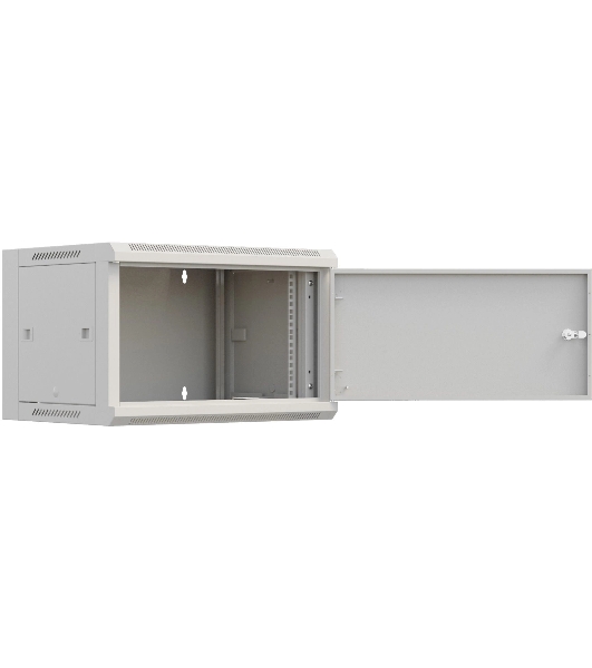 Шкаф коммутационный NTSS Премиум (NTSS-W6U6045FD) настенный 6U 570x450 мм пер. дв. металл 60 кг серый 350 мм 18 кг 220 град. 370 мм IP20 сталь