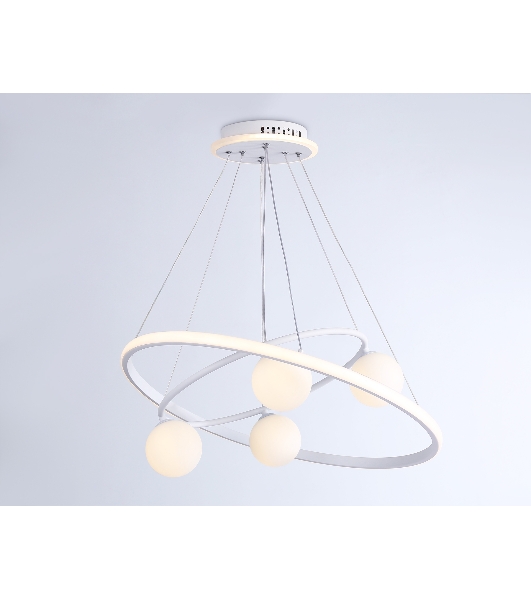 Светильник Ambrella light FL66321/1+4 WH белый 69W 3000K-6400K+G9/4 D600/400*1200 (ПДУ ИК)