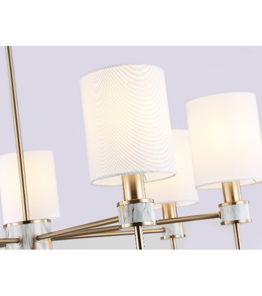 Люстра Ambrella light LH72373/7 DBS/WH темная латунь/белый E14/7 max 40W D840*720