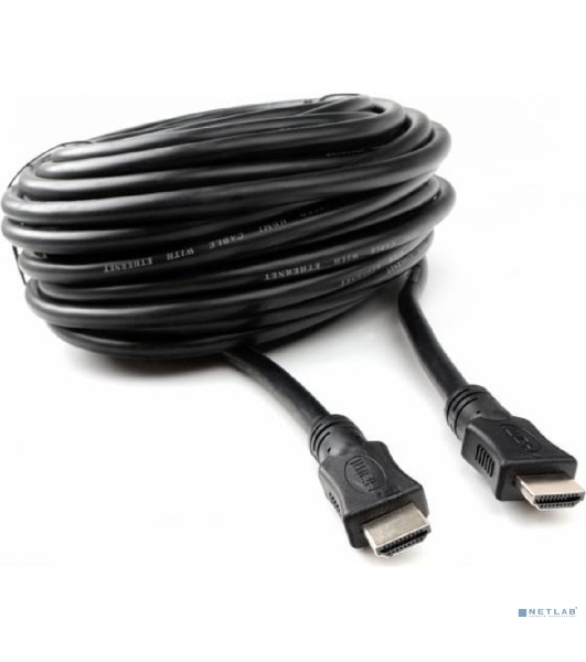 Кабель HDMI Cablexpert CC-HDMI4L-20M, 20м, v2.0, 19M/19M, серия Light, черный, позол.разъемы, экран, пакет