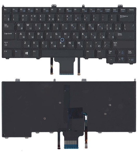 Клавиатура для ноутбука Dell Latitude E7440 E7420 черная с подсветкой и указателем