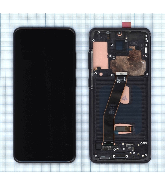 Дисплей для Samsung Galaxy S20 SM-G980F черный с рамкой