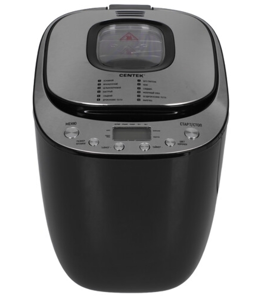Хлебопечка Centek CT-1418 серебристый, 650 Вт, 0.9 кг, 12 программ