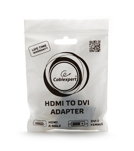 Переходник Gembird Переходник HDMI-DVI 19M/25F, золотые разъемы, пакет