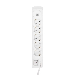 Сетевой фильтр 5 гнезд, 3м, 3х1,5мм², с автовыкл, 2 USB, белый Kranz, фото4