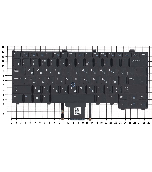 Клавиатура для ноутбука Dell Latitude E7440 E7420 черная с подсветкой и указателем