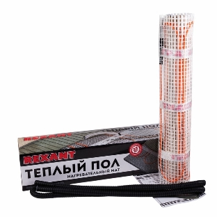 Теплый пол (нагревательный мат) Rexant Extra, площадь 1,5 м2 (0,5 х 3,0 метра), 240Вт, (двух жильный)