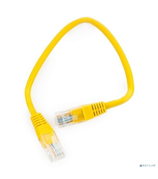 Патч-корд UTP Cablexpert cat.5e, 0.25м, литой, многожильный, желтый
