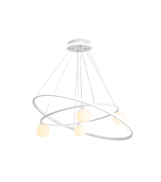 Светильник Ambrella light FL66326/1+4 WH белый 92W 3000K-6400K+G9/4 D800/600*1200 (ПДУ ИК)