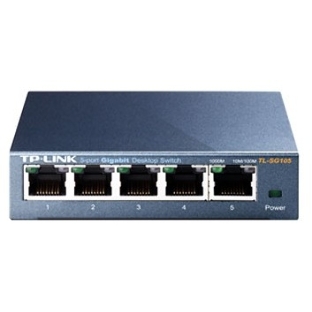 Коммутатор TP-Link SOHO TL-SG105 5-port Desktop Gigabit Switch, 5 10/100/1000M RJ45 ports, metal case