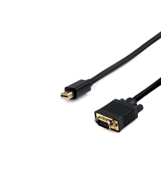 Кабель Cablexpert mDP-VGA, 20M/15M, 1.8м, черный, позол.разъемы, пакет (CC-mDPM-VGAM-6)