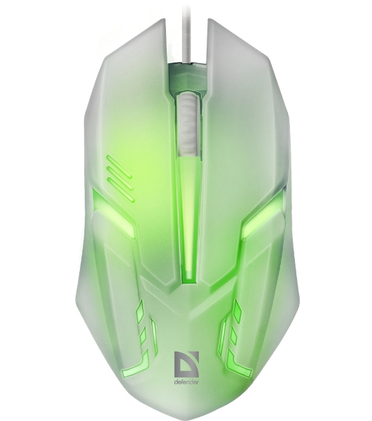 Мышь проводная Defender Cyber MB-560L белый, 1200 dpi, USB, кнопки - 3