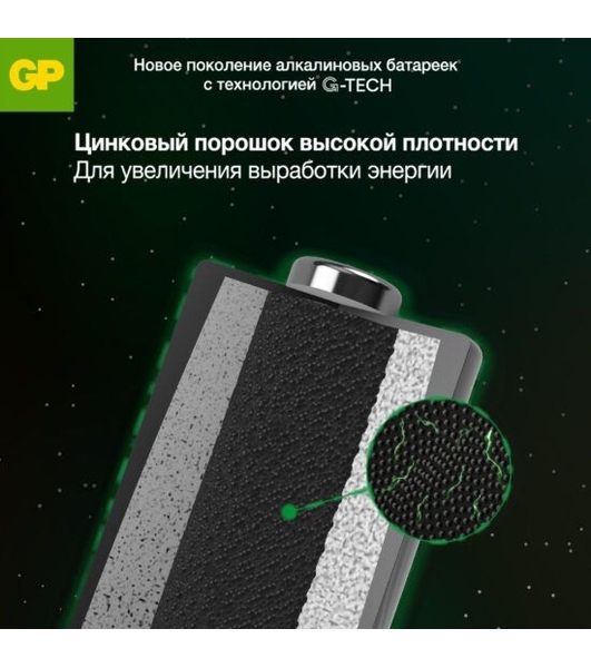 Алкалиновые батарейки c технологией G-tech GP Ultra Plus Alkaline 24А AАA - 4 шт. на блистере