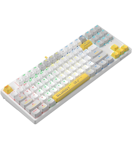Клавиатура проводная A4Tech Bloody S87 Energy (S87 USB ENERGY WHITE) USB белый/желтый
