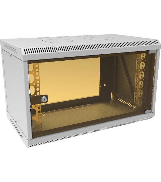 Шкаф коммутационный Suprlan (05-1060) настенный 6U 600x350 мм пер. дв. стекл направл. под закл. гайки 70 кг RAL 7035 285 мм 13.3 кг 360 мм
