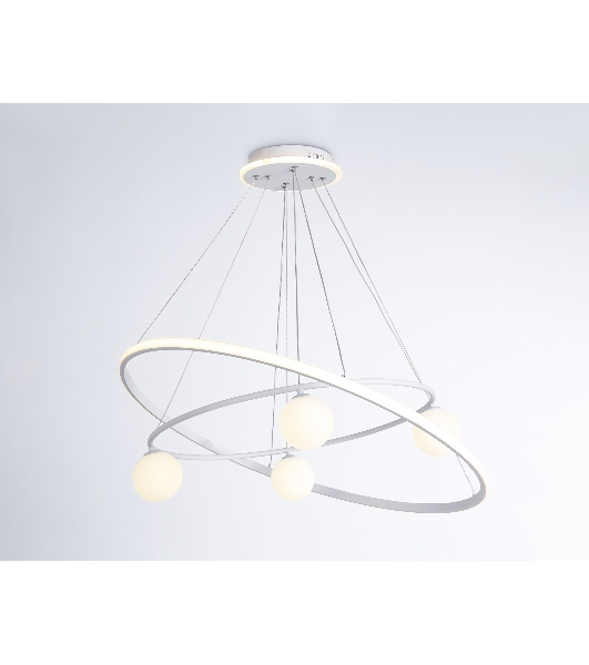 Светильник Ambrella light FL66326/1+4 WH белый 92W 3000K-6400K+G9/4 D800/600*1200 (ПДУ ИК)