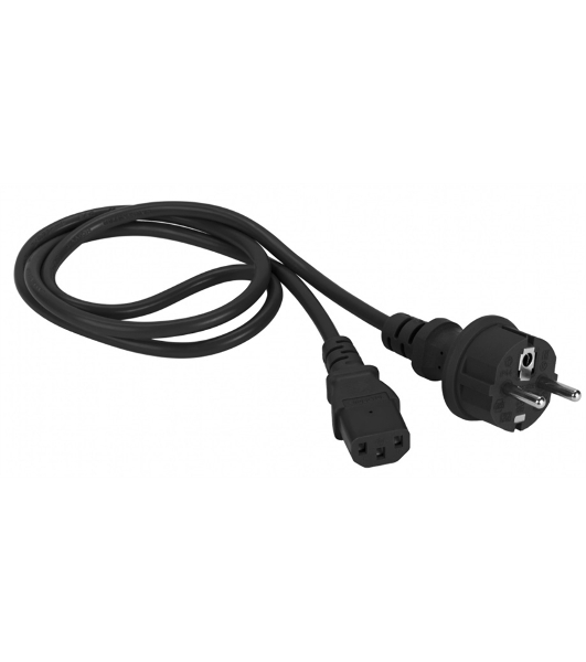 Шнур питания Lanmaster C13-Schuko прямая, 3х0.75, 220В, 10А, черный, 2 метра