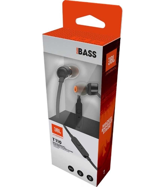 Проводные наушники JBL Tune 110 черный, внутриканальные, Jack 3.5 мм
